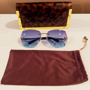 Tory Burch Jewel Cut Rimless Sunglasses